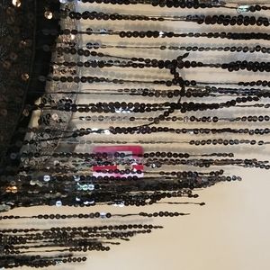 Black and Silver Sequin Scarfs